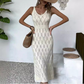 📢📢60% RABATT! ⏰2026 Neu eingetroffen Elegantes Kleid mit V-Ausschnitt & Pointelle-Strickmuster ✨