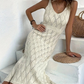 📢📢60% RABATT! ⏰2026 Neu eingetroffen Elegantes Kleid mit V-Ausschnitt & Pointelle-Strickmuster ✨