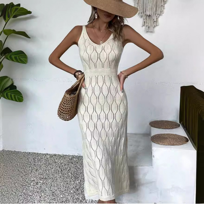📢📢60% RABATT! ⏰2026 Neu eingetroffen Elegantes Kleid mit V-Ausschnitt & Pointelle-Strickmuster ✨