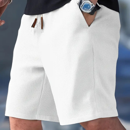 Men's Casual Waffle Knit Drawstring Shorts