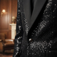 📢📢50% RABATT! ⏰Herren Smoking-Anzug in Schwarz mit Glitzer