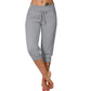 🔥Solange der Vorrat reicht 40 % Rabatt!🎉Damen 3/4 Jogginghose – Strickstoff, Hoher Bund mit Kordelzug, Mit Taschen