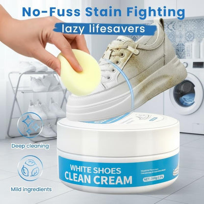🧼✨ No-Wash Schuh- und Lederreiniger-Creme – Fleckenentferner mit Schwamm