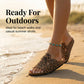 Leopard Print Buckle Platform Slippers