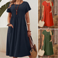 👗 50% RABATT! ✨ Faltenkleid für Damen mit Kurzen Ärmeln & Taschen – Bequem, Leicht & Perfekt für Den Sommer ☀️