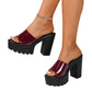 Slip-On Open Toe Lug Sole Sandals