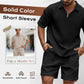 📢📢50 % Rabatt!! ⏰Set aus einfarbigem Kurzarm-Oberteil und Shorts für Herren