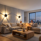 Moderne LED-Wandleuchte mit geometrischem Lichteffekt