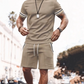 2-teiliges Set aus gestreiftem T-Shirt und Shorts für Herren