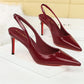 💎40% Rabatt💥👠Lackleder-Stilettos mit spitzer Zehenpartie und Fersenriemen für Damen💃Ich bin die Königin – ich strahle vor Selbstbewusstsein