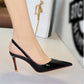 💎40% Rabatt💥👠Lackleder-Stilettos mit spitzer Zehenpartie und Fersenriemen für Damen💃Ich bin die Königin – ich strahle vor Selbstbewusstsein