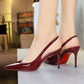 💎40% Rabatt💥👠Lackleder-Stilettos mit spitzer Zehenpartie und Fersenriemen für Damen💃Ich bin die Königin – ich strahle vor Selbstbewusstsein