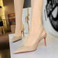 💎40% Rabatt💥👠Lackleder-Stilettos mit spitzer Zehenpartie und Fersenriemen für Damen💃Ich bin die Königin – ich strahle vor Selbstbewusstsein