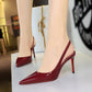 💎40% Rabatt💥👠Lackleder-Stilettos mit spitzer Zehenpartie und Fersenriemen für Damen💃Ich bin die Königin – ich strahle vor Selbstbewusstsein