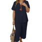 🔥Solange der Vorrat reicht 40 % Rabatt!🎉Damen-Casual-Set: Kurzarm-Oberteil & Weitbein-Hose