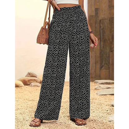 📢📢40 % Rabatt!! ⏰Damen-Hose mit gerafftem Hohem Bund & Weitem Bein – Leicht, vielseitig & eleganter Oversize-Style 🌿