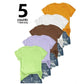 5er-Pack vielseitige unifarbene T-Shirts