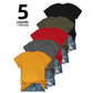 5er-Pack vielseitige unifarbene T-Shirts