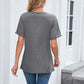 Damen V-Ausschnitt Kurzarm Freizeit-T-Shirt
