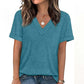 Damen V-Ausschnitt Kurzarm Freizeit-T-Shirt