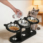 🐾40 % Rabatt!!🐱🐶 Rutschfester erhöhter Futtertrog 🥣 mit 3 Schalen für Haustiere 💖