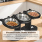 🐾40 % Rabatt!!🐱🐶 Rutschfester erhöhter Futtertrog 🥣 mit 3 Schalen für Haustiere 💖