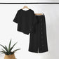 📢📢50 % Rabatt!! ⏰Zweiteiliges Damen-Set aus Top mit asymmetrischem Saum und Hose mit weitem Bein