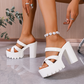 📢📢50 % Rabatt!! ⏰Damen-Pantoletten mit klobigem Absatz und Plateausohle