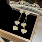 Romantic Long Chain Heart Drop Earrings