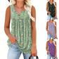 Ärmelloses Top mit Print und Knöpfen für Damen