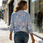 Women's Floral Print V-Neck Blouse