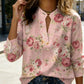 Women's Floral Print V-Neck Blouse