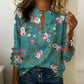 Women's Floral Print V-Neck Blouse