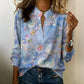 Women's Floral Print V-Neck Blouse