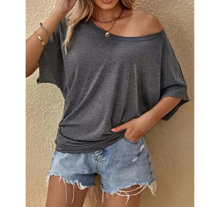 📢📢 50 % RABATT !! ⏰Lässiges, schulterfreies Kurzarm-T-Shirt für Damen