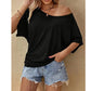 📢📢 50 % RABATT !! ⏰Lässiges, schulterfreies Kurzarm-T-Shirt für Damen