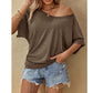 📢📢 50 % RABATT !! ⏰Lässiges, schulterfreies Kurzarm-T-Shirt für Damen
