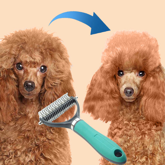 🐾40% RABATT! 🧹 Doppelseitiger Fellpflege-Enthaarbürste für Haustiere – Effektive Entfernung Von Losehaar, Weiche Borsten & Perfekt Für Hunde & Katzen 🐶