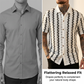 📢📢40 % RABATT !! ⏰Herren-Shirt mit kurzen Ärmeln im Retro-Look und geometrischem Strickmuster