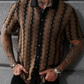 📢📢40 % RABATT !! ⏰Herren-Shirt mit kurzen Ärmeln im Retro-Look und geometrischem Strickmuster