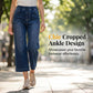 Women's Pull-On Wide-Leg Cropped Denim Jeans