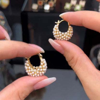 💎 Französische Ohrringe mit Perlendesign – elegant, vielseitig & zeitlos, leichte Luxus-Ohrclips für Damen