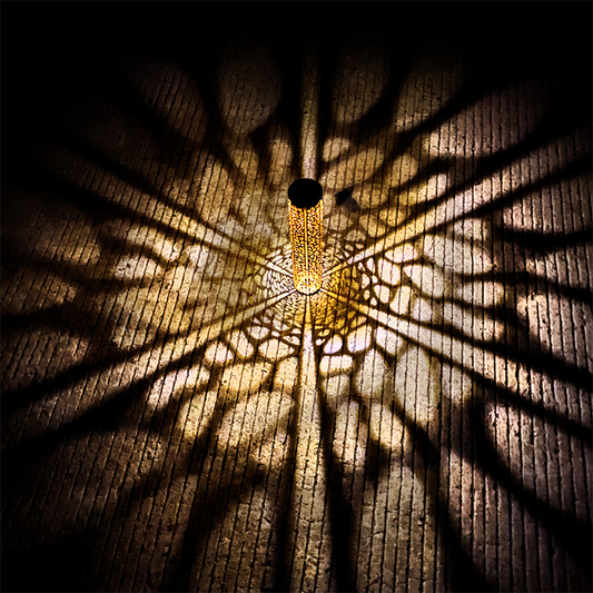 Solar Powered Garden Stake Light with Hollow-Carved Pattern