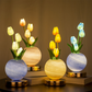🌷JETZT 50 % RABATT!! 🌸 Elegante Tulpenstrauß-Nachtlampe – Romantische Blumenlampe, Schlafzimmer Deko Nachtlicht