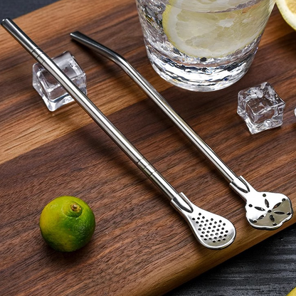 🥤Zeitlich begrenztes Sonderangebot： 1+1 GRATIS!🥄 2‑in‑1 Trinkhalm‑Löffel – 304 Edelstahl, abnehmbar & wiederverwendbar ✨