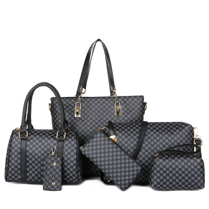 📢📢50% Rabatt  !!⏰ Stylishes 6-in-1-Mutter-Kind-Taschenset – Bedruckt, vielseitige Schultertasche, Crossbody- & Handtasche für den täglichen Gebrauch 🌿