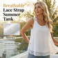 📢📢40% Rabatt  !!⏰Nur für kurze Zeit ✨ Elegantes Tanktop mit Spitzen-Trägern und Punktmuster