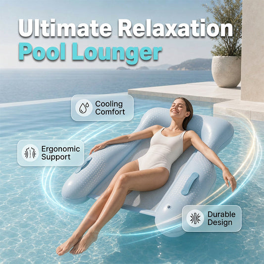 🏊‍♀️☁️ Skin-Friendly PVC Pool Lounger Float – 📢📢50% Rabatt  !!⏰Hautfreundlich, bequem, perfekt für Pool & Meer. 🔥💦
