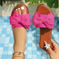 👡 Damen Schleifen-Sandalen | Bequeme Flach-Sandalen mit Strassrand für Sommer & Urlaub