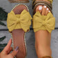 👡 Damen Schleifen-Sandalen | Bequeme Flach-Sandalen mit Strassrand für Sommer & Urlaub